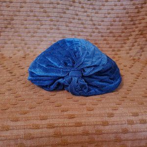 Knoted Turban Sultan Style Blue Velvet